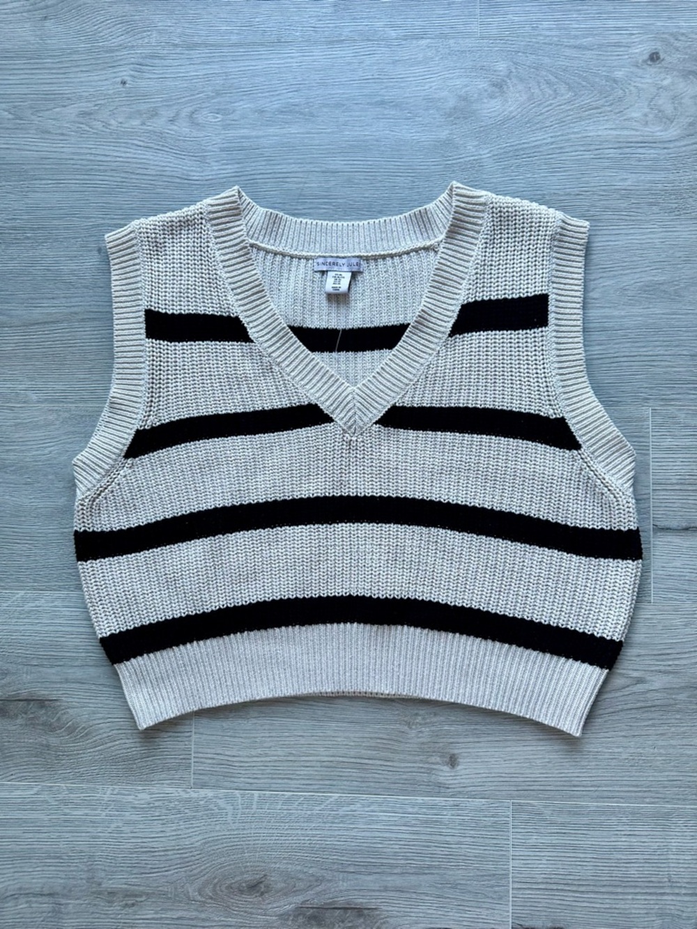 Sincerely Jules Cream Ribbed Knit Sweater